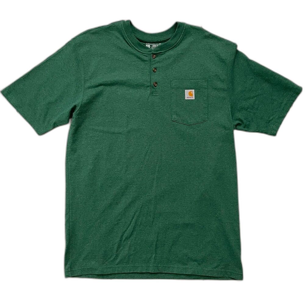 NWOT Carhartt Pocket Logo Tee Mens Size LT Tall Loose Fit Green